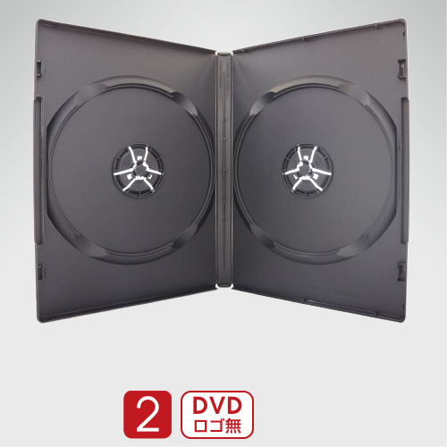DVDトールケース2枚収納黒（プッシュタイプ）